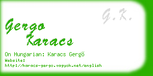 gergo karacs business card