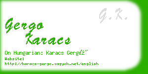 gergo karacs business card